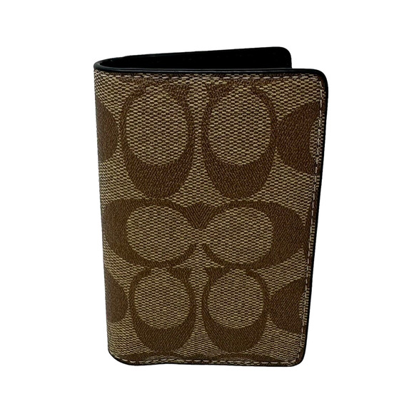 Coach Men's ID Wallet Khaki Bifold Slim Card Case Signature Canvas CJ753 $128 - Picture 1 of 5
